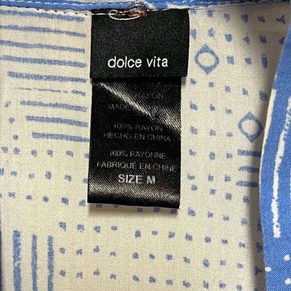 Dolce Vita blue white beaded swim kimono Cover up Sz M - Picture 9 of 9